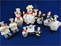 Italian Chef Clock & Figurines