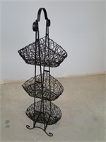 Black Metal Stand with 3 Baskets