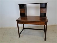 Small Wood Computer Desk with Hutch