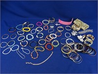 Large Lot of Bangle & Fashion Bracelets