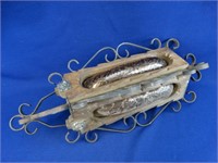 Mediterranean Wrought Iron and Wood Light Fixture