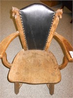 Wood & Leather Chair "Chev. Saginaw Foundries