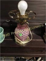 CRANBERRY GLASS LAMP
