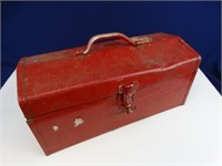 Red Metal Tool Box w/Contents