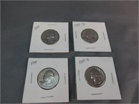 4 US Washington Silver Quarters