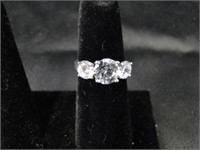 925 Silver Large CZ Ring