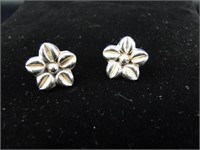 925 Silver Flower Post Earrings