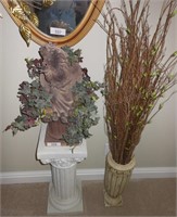 4pc. Plant Stand, Vase, Planter & Silk Plant