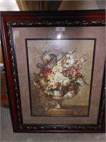 Large Floral Print, framed, signed John Cho
