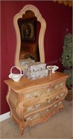 2pc. Italian-style Pine Dresser with mirror