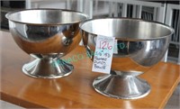 2X. S/S 15" FOOTED PUNCH BOWLS