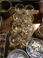 LOT OF EIGHT CLEAR GLASS SHERBETS