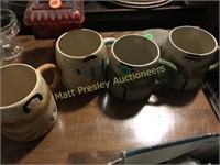 LOT OF FOUR SHAFFORD POTTERY MUGS