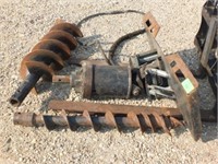 Skid Steer Auger Attachment w/ (3) Augers