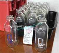 LOT, 16 PCES Q WATER GLASS BOTTLES