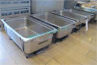 4X, FULL SIZE CHAFING DISHES, NO LIDS!