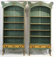 Pair of hand painted 19th century bookcases