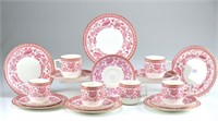 Six English Victorian porcelain cups and saucers