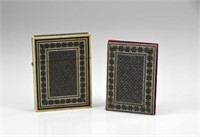 19th C Persian inlay card case with two plaques