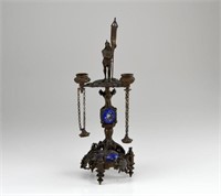 Figural bronze candelabra
