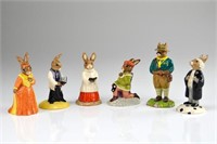 Six Royal Doulton Bunnykins figures