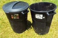 (2) Plastic 32 Gallon trash cans.
