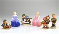Four Hummel and two Royal Doulton figures
