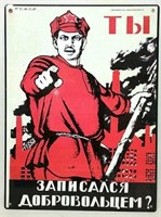 WWII Russian Propaganda Tin Sign (Reproduction)