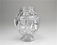 Art Deco cut glass bulbous vase