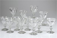 Twelve 19th C cut glass wine goblets