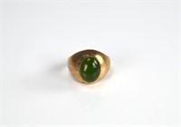 14k yellow gold and jade ring