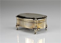 English silver footed dresser box