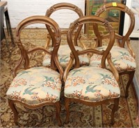 x4 Victorian Walnut Balloon back Chairs TIMES THE