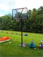 Portable basketball hoop.