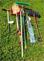 (8) Yard tools including snow shovel, shovel,