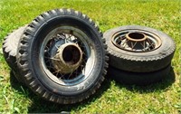 (5) 16" Antique Wire spoke rims with tires and