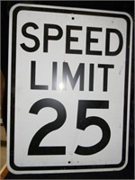 METAL ROAD STREET SIGN SPEED LIMIT 25
