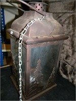 RUSTIC HANGING CANDLE OUTDOOR LANTERN