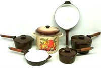 Enamel Cast Iron Cookware w/ Wooden Handles