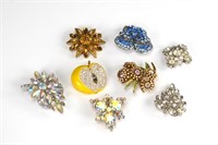 Lot of Weiss vintage costume rhinstone brooches