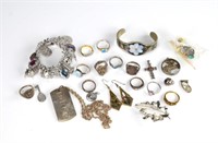 Lot of asstd silver jewellery inc. English dog tag