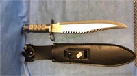 15 inch knife with sheath and sharpening stone
