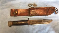 World War II "Pal" knife with sheath , marked RH
