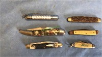 Six vintage pocket knives including imperial and