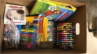 Box of children's markers including crayons