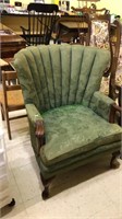 Green upholstered living room chair (890)