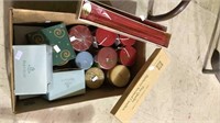 Box lot of candlesticks including party light and