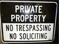 ROAD STREET SIGN METAL PRIVATE PROPERTY, NO