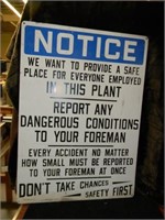 METAL INDUSTRIAL PLANT SIGN REPORT DANGEROUS