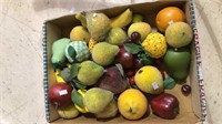 Box a lot of decorative fruit lots of pears and